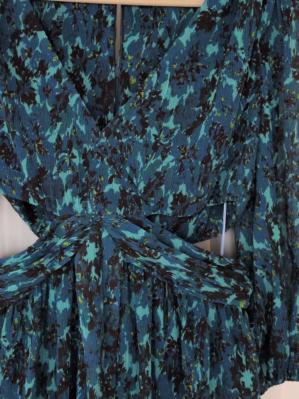 LIKELY - Deep Teal Floral V-Neck Tiered Maxi Dress - Picture 6 of 7